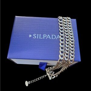 Silpada Sterling Silver Polished Palermo Triple Chain Link Bracelet